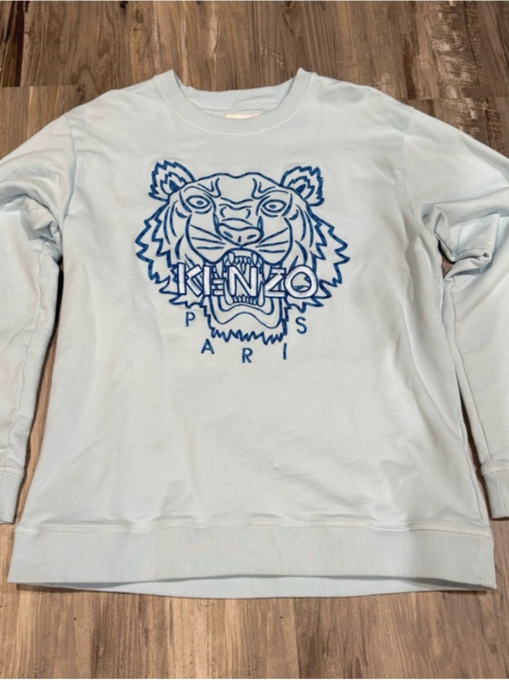 Kenzo Paris Tiger Crewneck Sweater SZ XL Mint Green Adult Unisex Long Sleeve